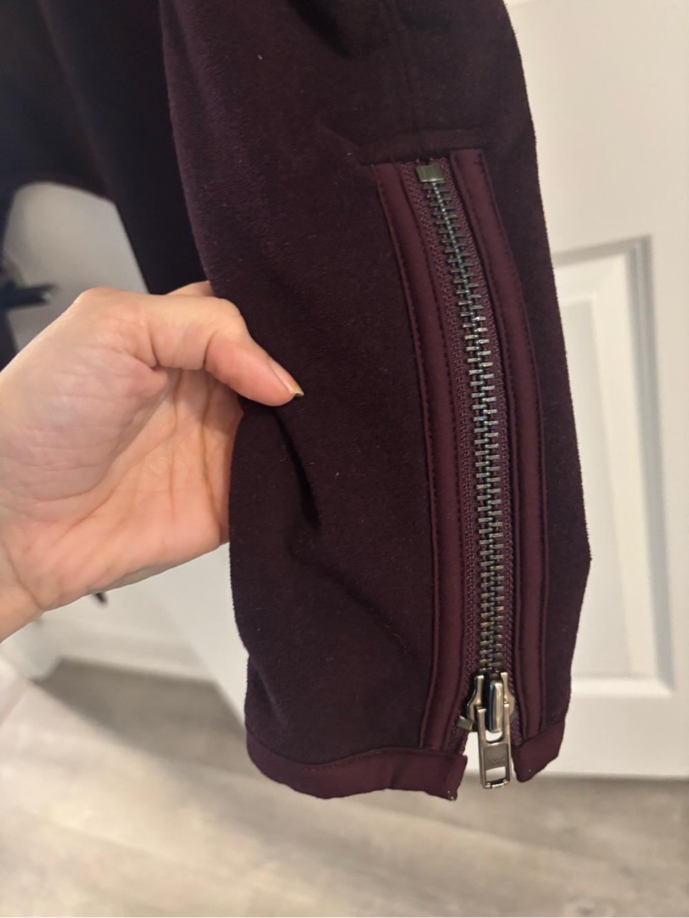 lululemon athletica Women's Draped Open Front Jacket in Deep Burgundy - Picture 4 of 5